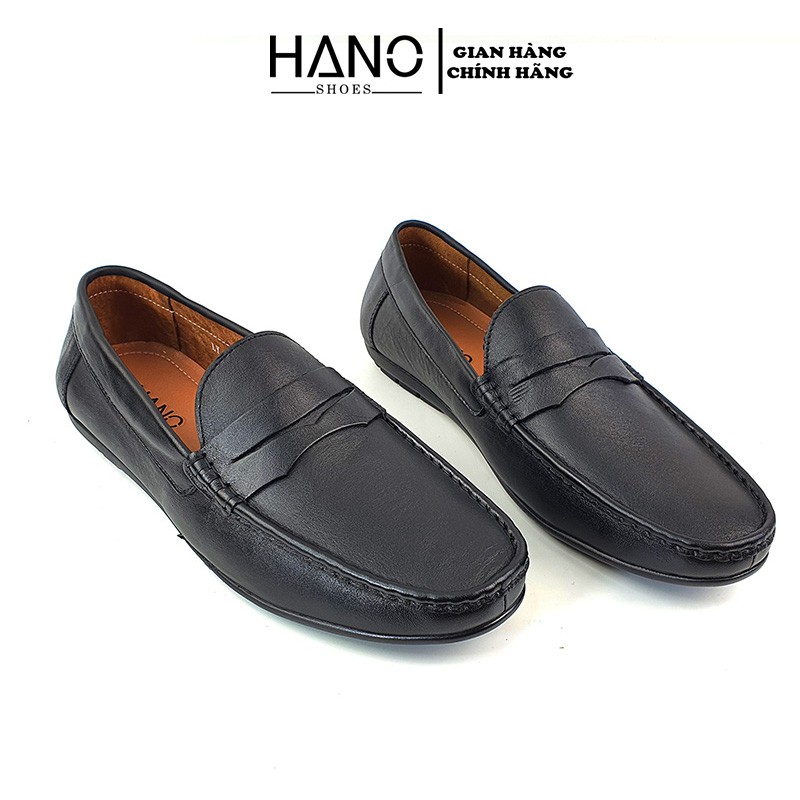 Giày Lười Nam Da Bò Êm mềm, Giày Mọi Nam cao cấp Đai khoét Đế Khâu Siêu Bền - HANO 2010