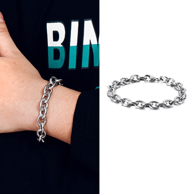 Vòng Tay Thép Titanium Dày 8mm Cho Cặp Đôi