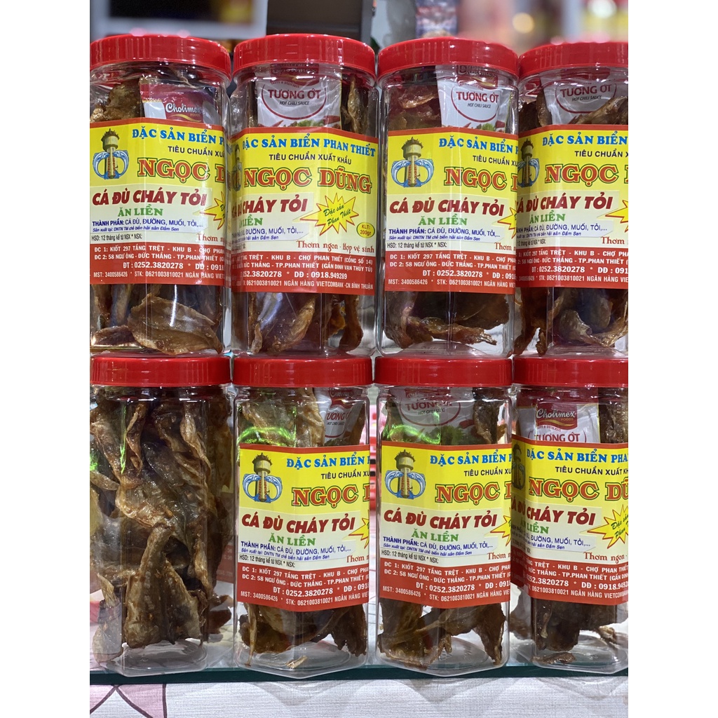 Khô Cá Đù Cháy Tỏi ( ăn liền ) là món ăn ngon của Shop Đặc Sản Biển Phan Thiết NGỌC DŨNG; Hộp 200 gram. HSD 12 tháng