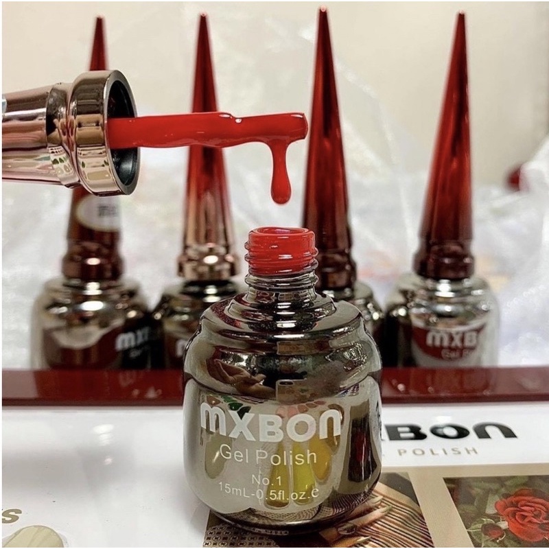 Sơn Gel MXBON 6 Màu Đỏ - Chính Hãng Loại 1 không ánh tím