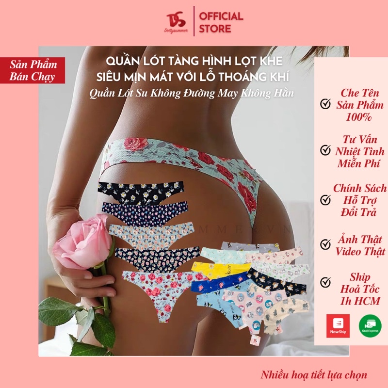 Quần Lót Tàng Hình Lọt Khe Chất Su Mềm Mịn Không Đường May Không Hằn Với Lỗ Thoáng Khí Thoát Mồ Hôi Tốt Siêu Thoáng Mát