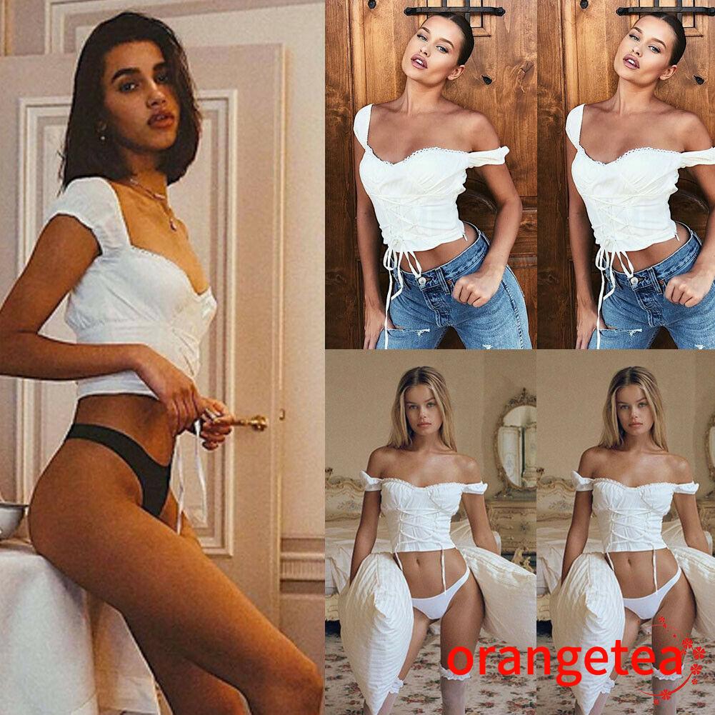 Áo crop top trễ vai phong cách thời trang mùa hè quyến rũ dành cho nữ