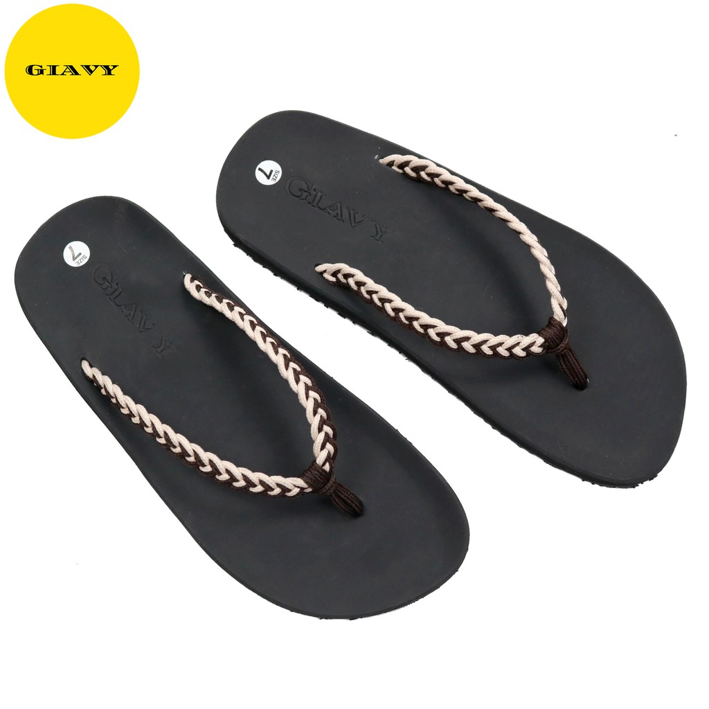 Dép kẹp nữ quai vải thắt bính phối màu xinh xắn DT499 - GIAVY