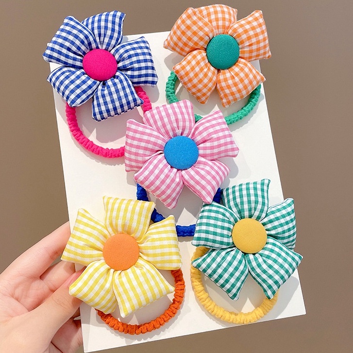 Dây Cột Tóc Cao Su Họa Tiết Hoa Hướng Dương Dễ Thương Xinh Xắn Cho Bé Gái