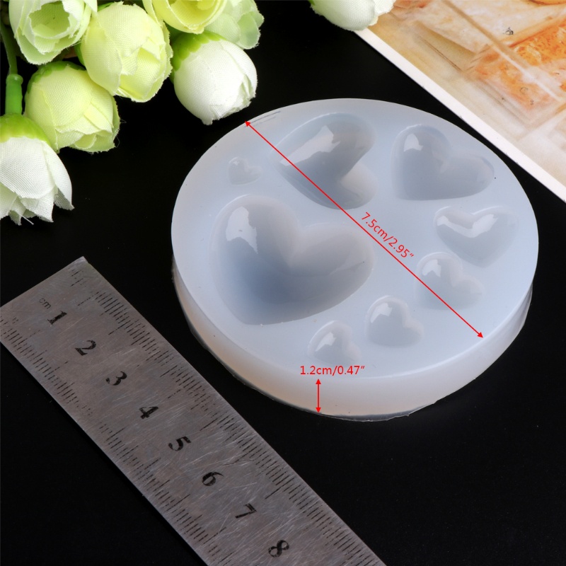 Khuôn silicone tạo hình trái tim làm trang sức tiện lợi