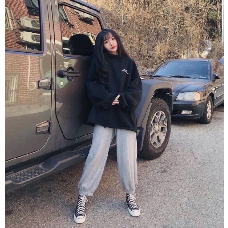 Quần ống rộng chất da cá- Quần jogger thể thao unisex dày dặn phong cách Ulzzang