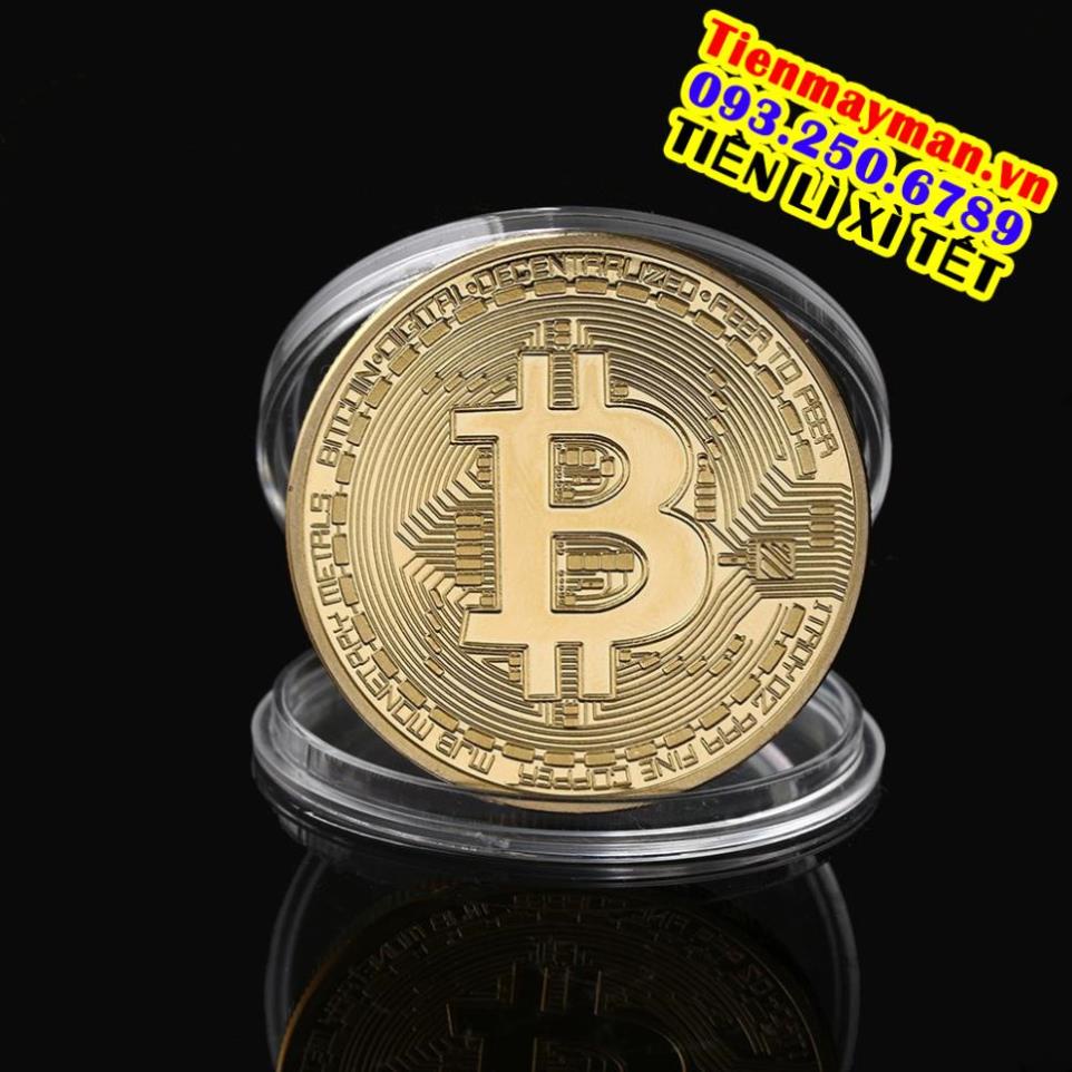 Đồng Xu Bitcoin Mạ Vàng 24K