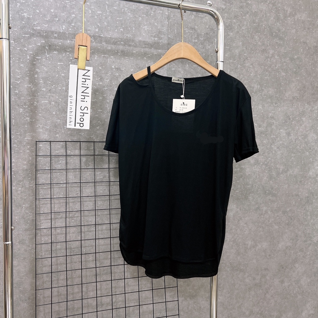 Áo phông giấy dáng dấu quần vạt tôm, Áo thun kiểu vạt bầu form rộng AT0978 - NhiNhi Shop
