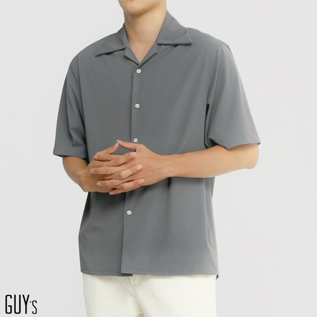 Áo sơ mi Simon Cuban Shirt GUY's Closet, Thiết kế cổ cuban, Chất liệu mềm mại, thoáng mát