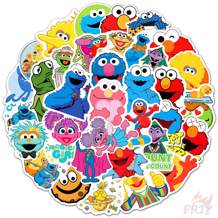 Set 104 Món Đồ Chơi Chất Lượng Cao ❉ Miếng Dán Hình Sesame Street Đáng Yêu ❉ Miếng Dán Chống Thấm Nước Thời Trang