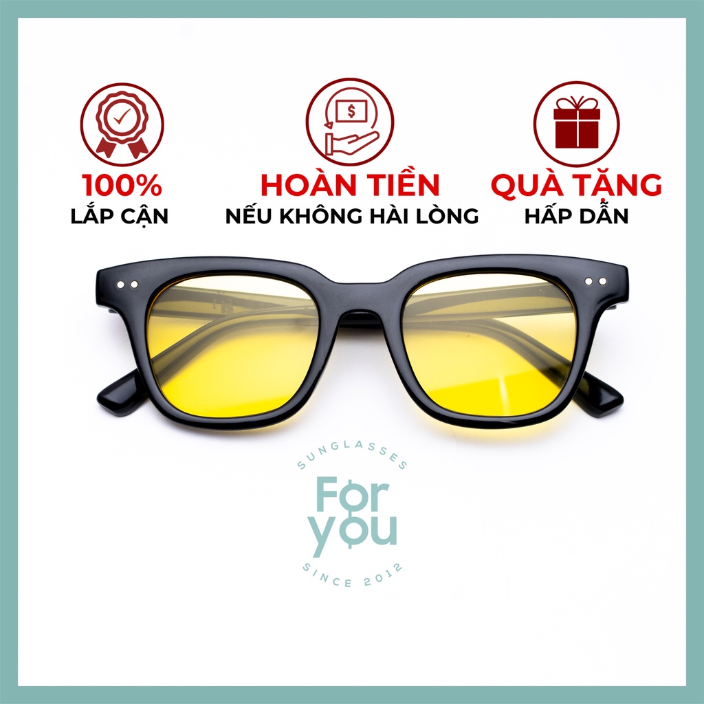 Kính mát nam nữ 4U chống UV400, thiết kế mắt vuông chữ V dễ đeo, màu sắc thời trang - SS