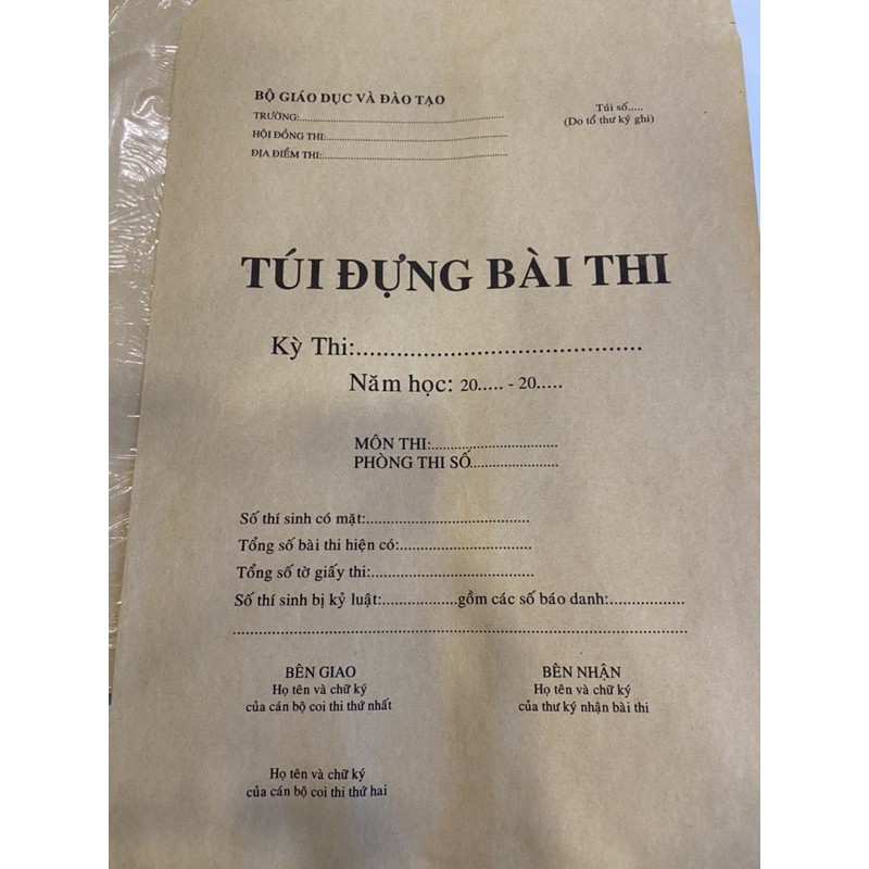 Combo 10 túi đựng đề thi, bài thi của BGD và ĐT.