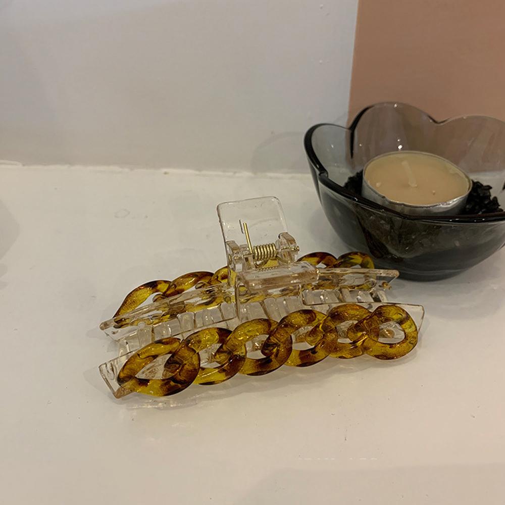 Kẹp Tóc Đuôi Ngựa Bằng Nhựa Trong Suốt Họa Tiết Da Báo Màu Cầu Vồng Ngọt Ngào