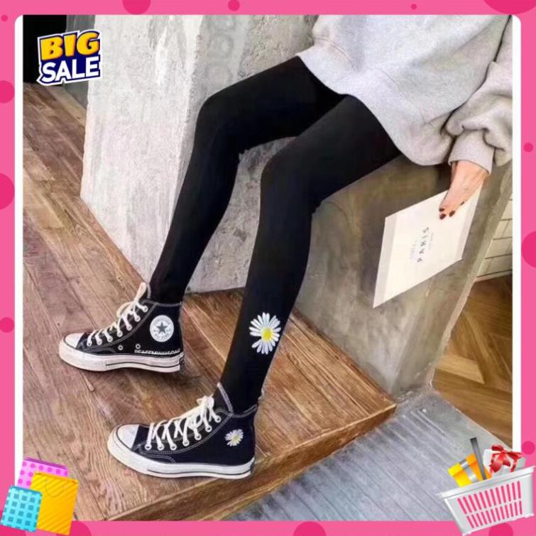[Freesize 40-53kg] Quần Legging Nữ Len Tăm Tăm Hoa Cúc Mẫu Mới | BigBuy360 - bigbuy360.vn