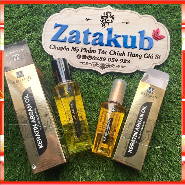 Tinh Dầu Dưỡng Phục Hồi Tóc Wellmate Keratin Argan Oil 60ml