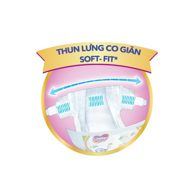 [Mã MKBC245 giảm 8% đơn 400K] [Tặng 6 miếng] Tã dán cao cấp Bobby Extra Soft Dry S74/M64/L58/XL52 (vàng)