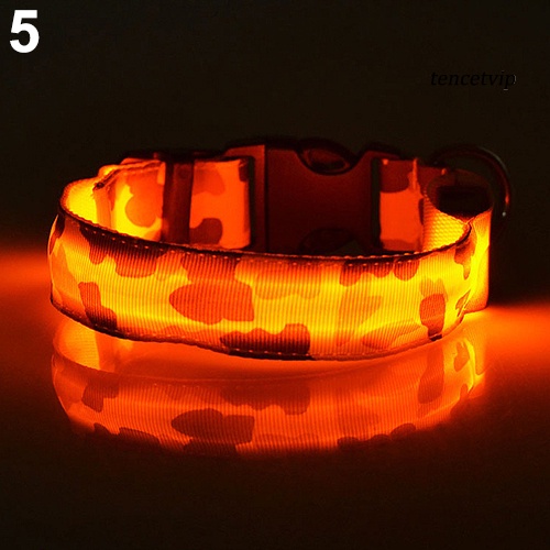 Vòng Cổ Họa Tiết Rằn Ri Có Đèn Led Điều Chỉnh Được Thời Trang Cho Thú Cưng