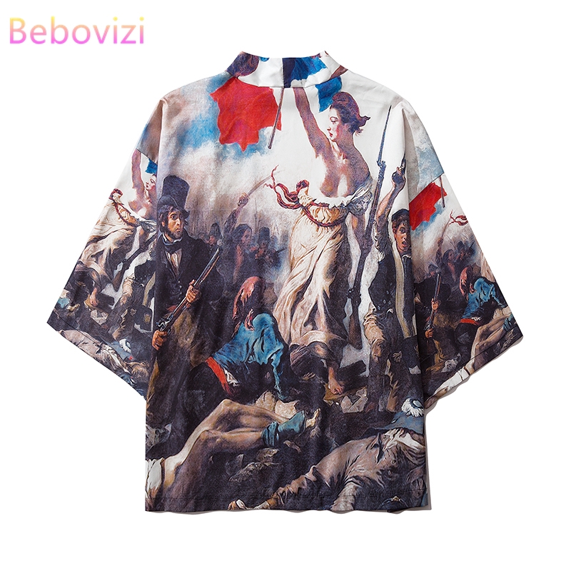 Bebovizi Fashion Women Men's Kimono Outer Blouse Japanese Loose Harajuku Beach Unisex Clothes Import | BigBuy360 - bigbuy360.vn