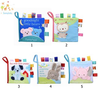 Sun☀Animal Baby Learning Educational Soft Cloth Book Infant Intelligence Fabrics Books