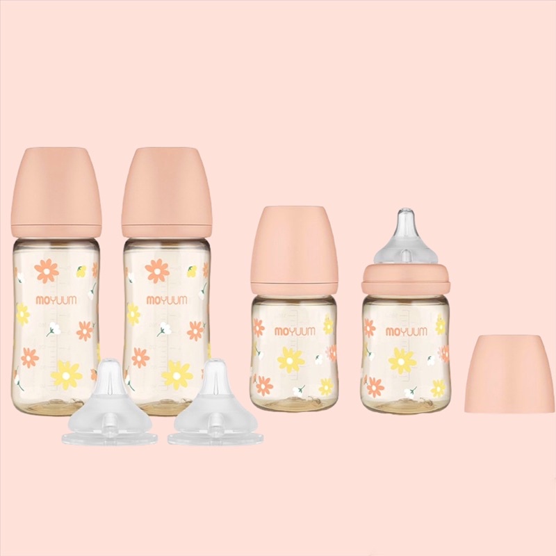 Bình Sữa MOYUUM Hồng Daisy Hoa Cúc chính hãng Hàn Quốc 170ml 270ml