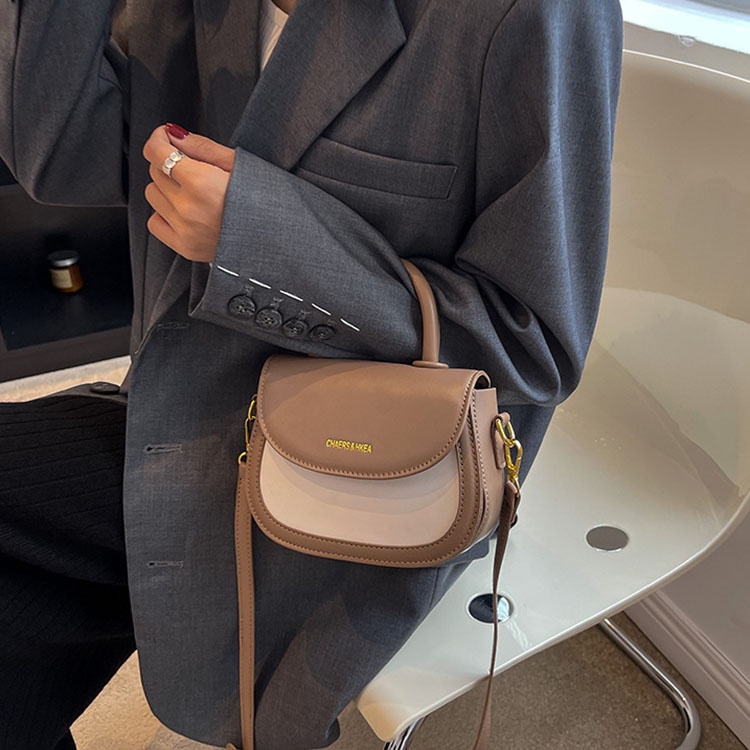 Túi yên ngựa IELGY cỡ nhỏ màu sắc tương phản chất lượng cao retro dành cho nữ