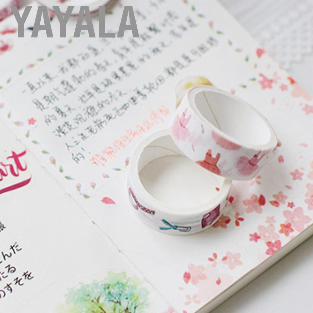 Băng Dính Washi Tape Nhiều Màu Sắc Dùng Trang Trí Sổ Tay Diy