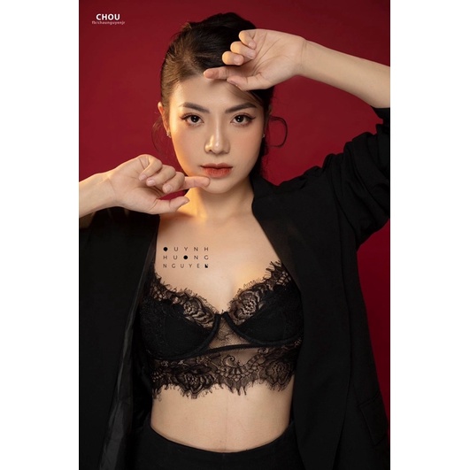 Áo ren mi, áo croptop ren mỏng sexy có gọng (mút mỏng lắp rời) | BigBuy360 - bigbuy360.vn