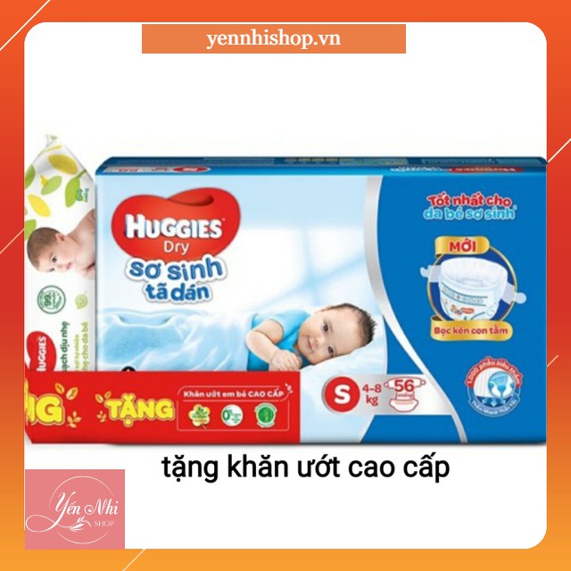 [Kèm Quà]Tã dán Huggies S56 tặng khăn ướt