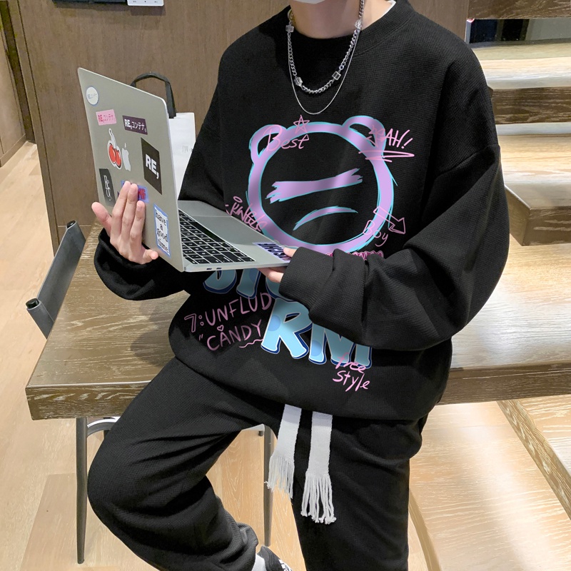 Ifnicefuture set Áo hoodie Dài Tay Và Quần Ống Rộng Thời Trang Xu Hướng Mới Cho Nam