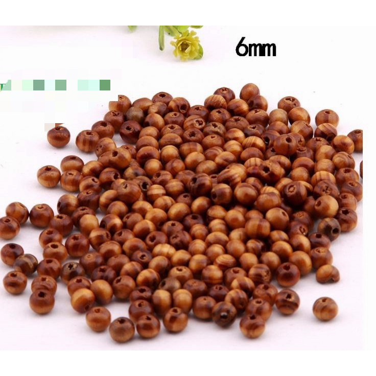 10gam hạt gỗ size nhỏ làm vòng tay 6mm