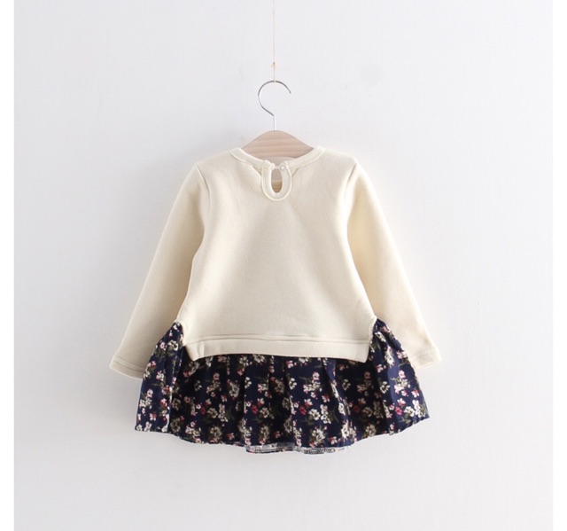 Váy bé gái thu đông lót nỉ