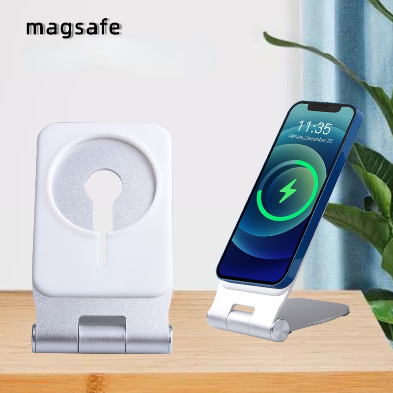 Giá Đỡ Điện Thoại Từ Tính Không Dây Bằng Hợp Kim Nhôm Cho iPhone 14 12 13 Pro Max