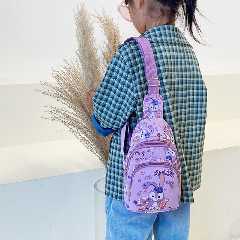 Túi đeo chéo canvas đa năng có khóa kéo dễ thương cho bé