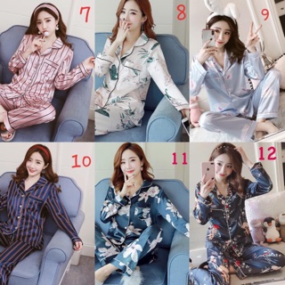 Bộ pizama lụa hàng quảng châu ( sẵn số 2,3,11,12 sz M, L)