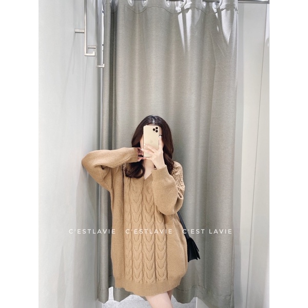 Áo len vặn thừng dáng dài | BigBuy360 - bigbuy360.vn