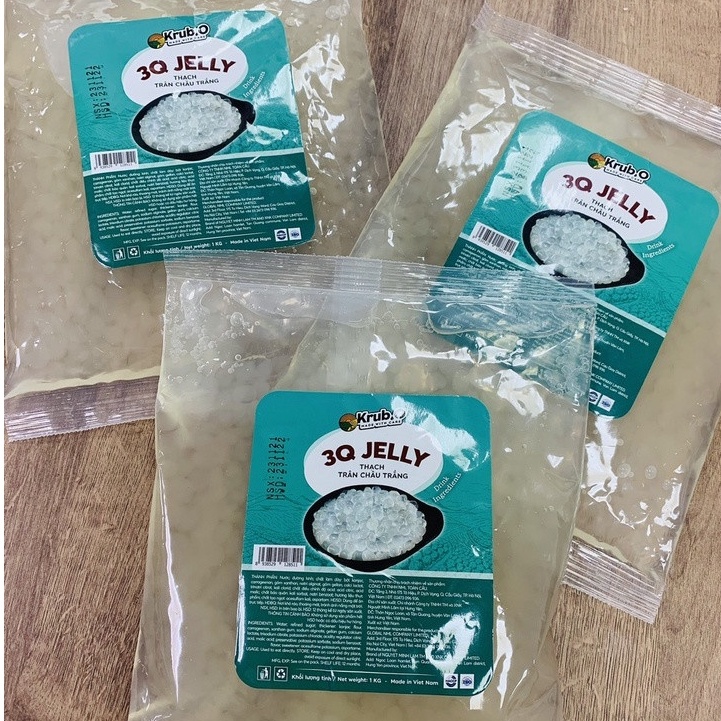 Thạch Ngọc Trai (Trân Châu) Trắng Caramel 3Q Krub.O Krubo Gói 1kg