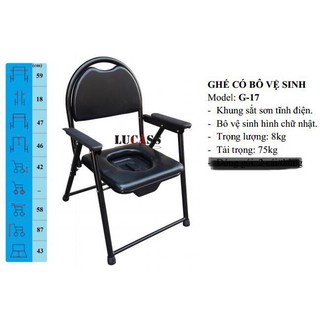 Ghế bô vệ sinh Lucass cho người nặng cân ( Ghế bô sơn đen G17 )