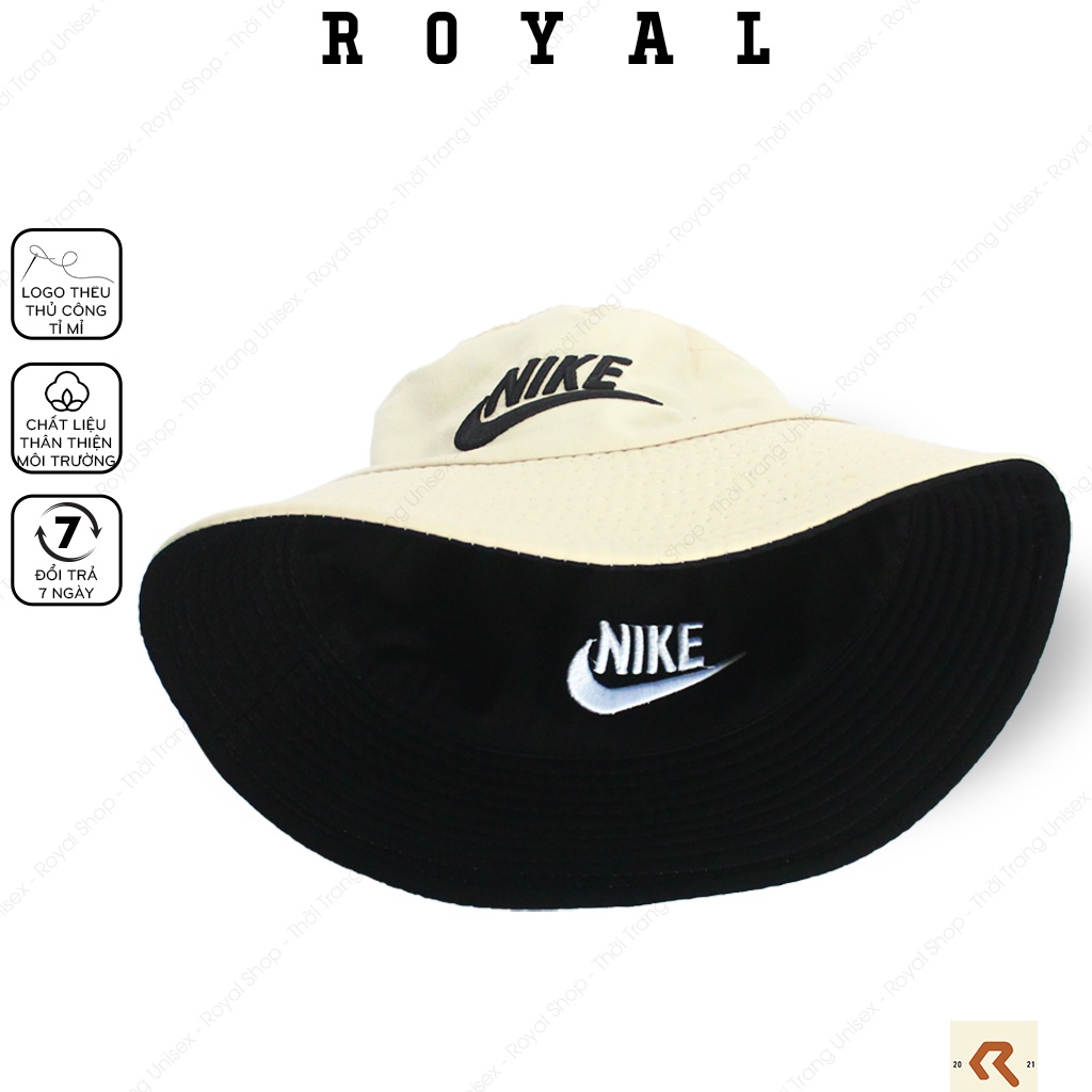 Mũ Bucket Nón Bucket Tai Bèo NK Nam Nữ 2 Mặt nike Vải Kaki Unisex - Royal Caps