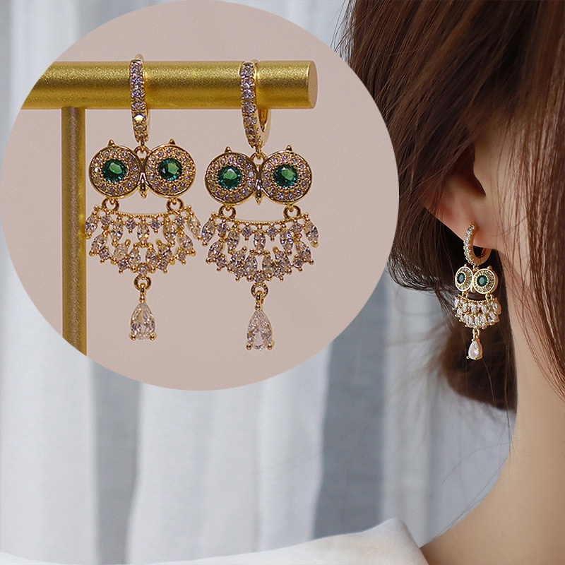 Bông Tai Hình Chim Cú Phong Cách Hàn Quốc Cổ Điển Dành Cho Nữ