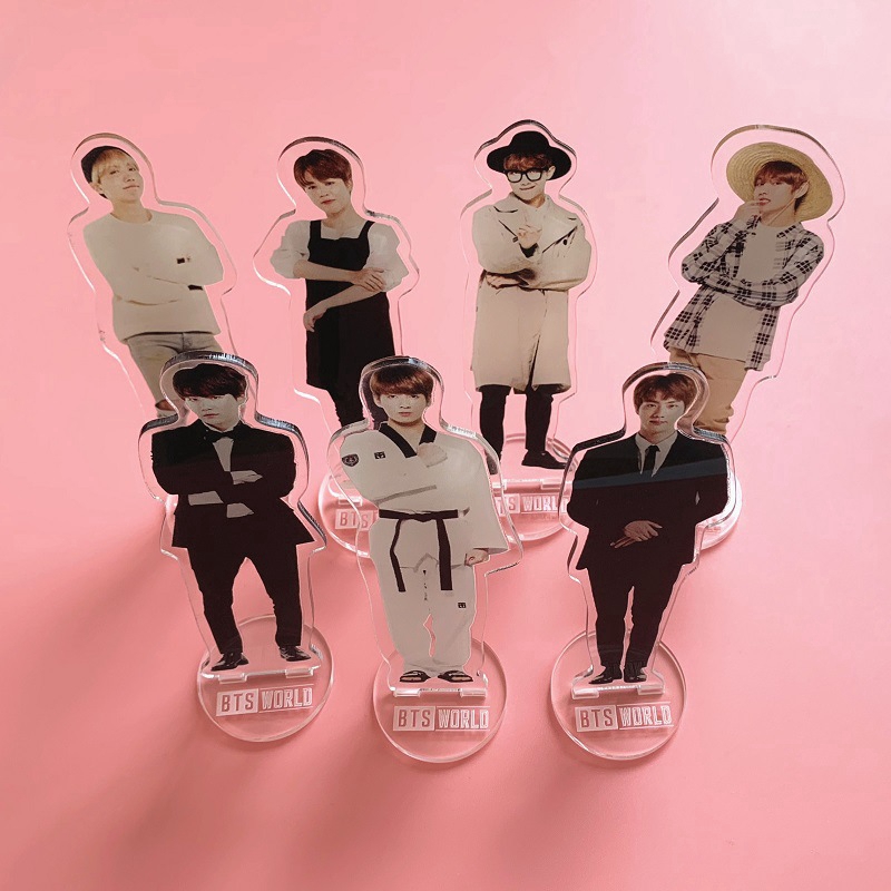 Miếng acrylic trưng bày in hình KPOP BTS trang trí xinh xắn