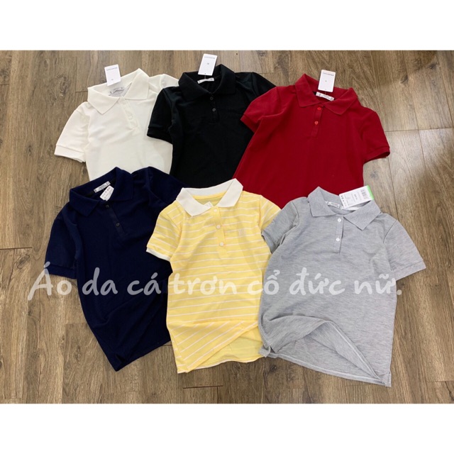Áo phông da cá trơn cổ đức nữ