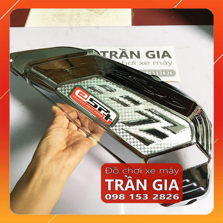 Ốp pô e xe SH 125 150 160 năm 2020-2021-2022-2023 xi inox cacbon chụp lọc gió bầu gió 125i 150i 160i-phụ kiện trang trí