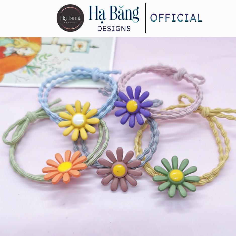 Thun Buộc Tóc Cao Su Hạ Băng Designs Hình Hoa Cúc Daisy Ngọt Ngào Nhiều Màu