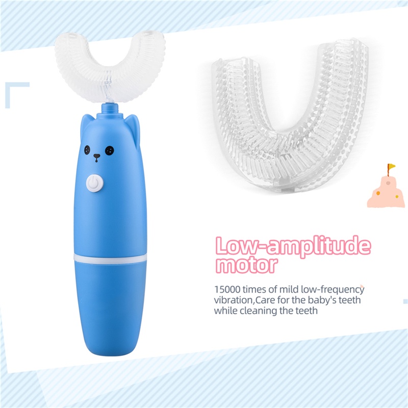 [Hàng mới về] Bộ bàn chải đánh răng điện hình chữ U từ silicon 360 độ