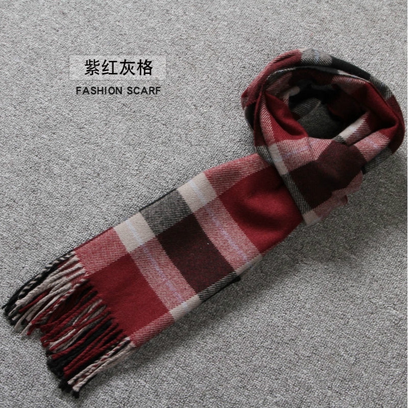 Khăn quàng cổ cashmere kẻ sọc ca rô phong cách thời trang vintage cho nam kích thước 30 * 180cm