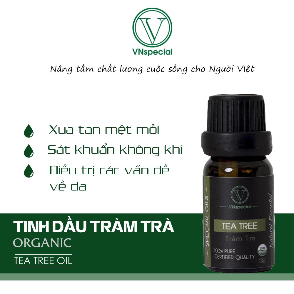 Tinh Dầu Tràm Trà Hữu Cơ | Organic Tea Tree Oil | Tinh dầu Nhập Khẩu - Vnspecial Oils (10ml)