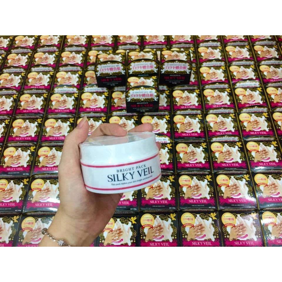 Kem Dưỡng Trắng Da Mặt Và Toàn Thân Silky Veil Bright Pack 100g Nhật Bản