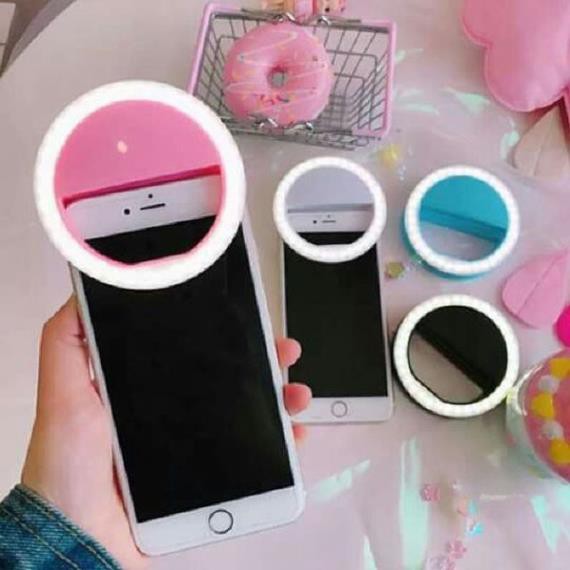 (Bao Gồm Pin) Đèn Led Mini Tròn Gắn Kẹp Điện Thoại Ring Light Hỗ Trợ Chụp Ảnh Selfie Tự Sướng Siêu Bền