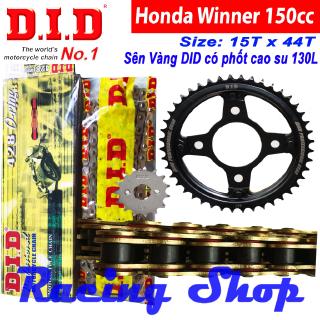 Nhông sên dĩa Winner 150 nhông 15T dĩa 44T – Sên Vàng DID có phốt cao su 130L- Thái Lan