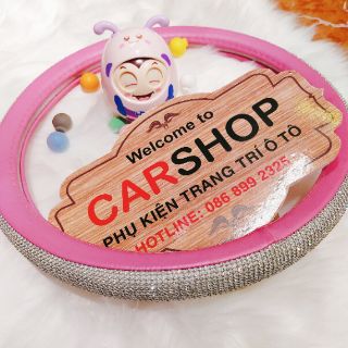 [Xả] Vô Lăng Bọc Da Cao Cấp Đính Đá
